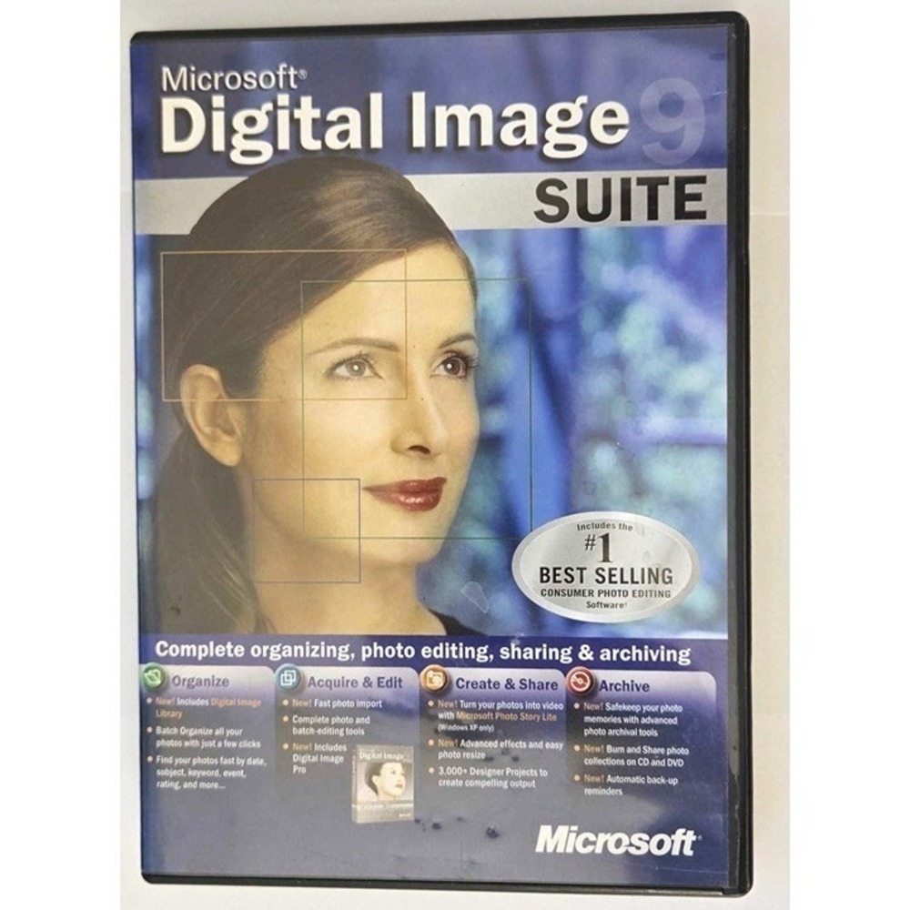 Microsoft Digital Image 9 Suite Photo Editing Organizing Software PC CD-ROM